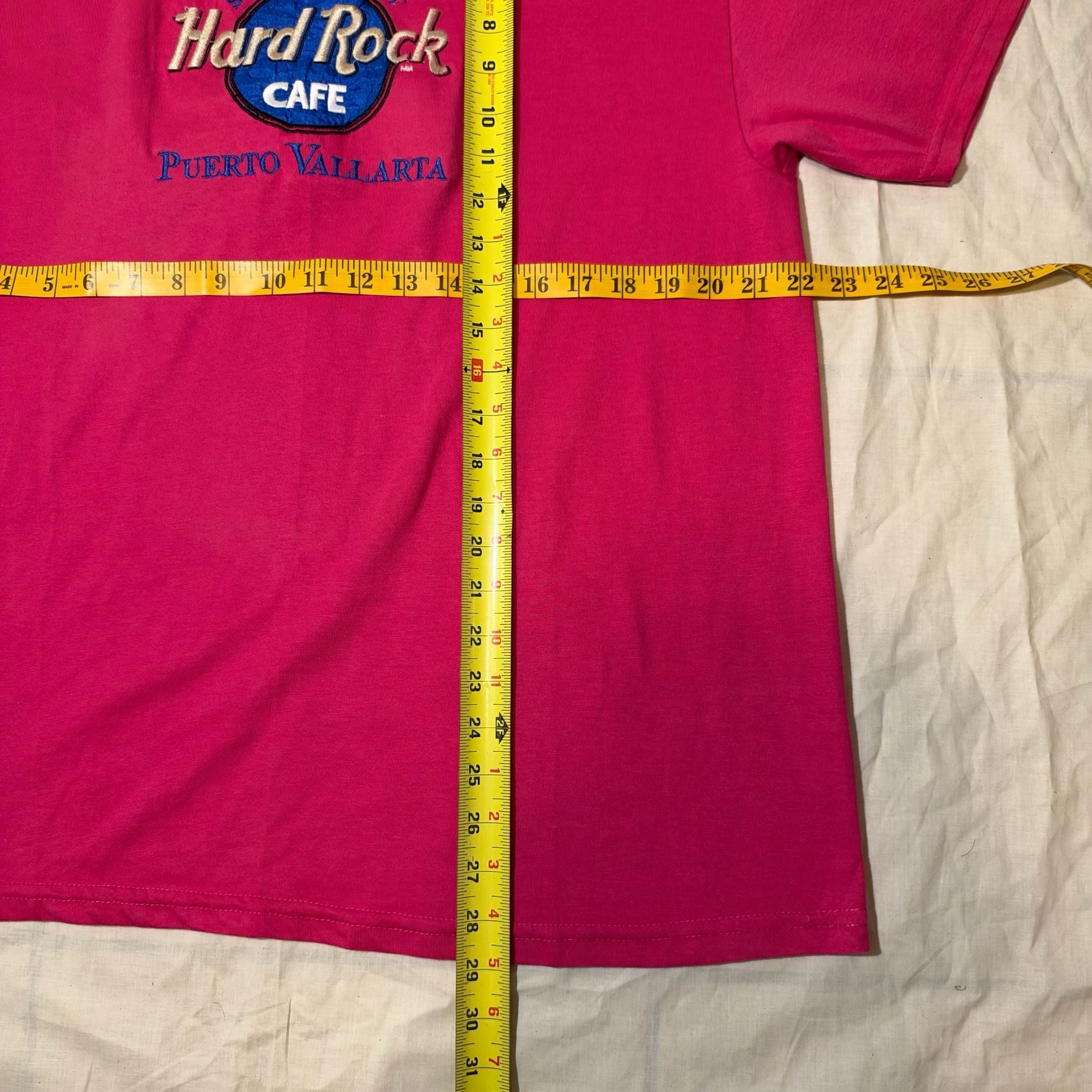 Men’s Hard Rock Cafe Puerto Vallarta T-Shirt Hot Pink size L 6