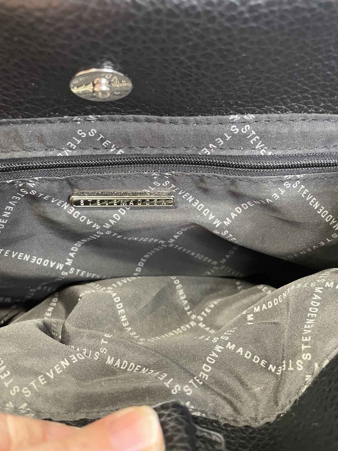 Steve Madden Bmateo Black Embossed Satchel Bag 3