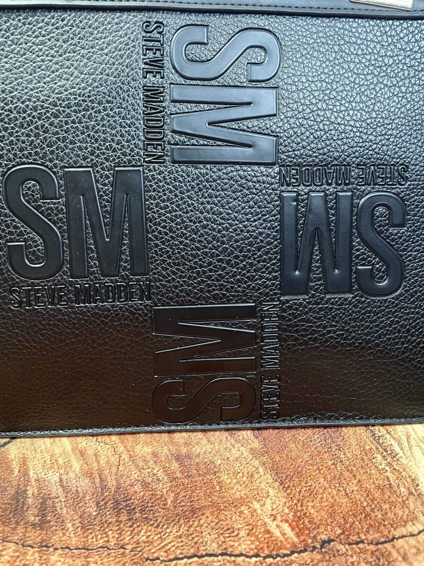 Steve Madden Bmateo Black Embossed Satchel Bag 5