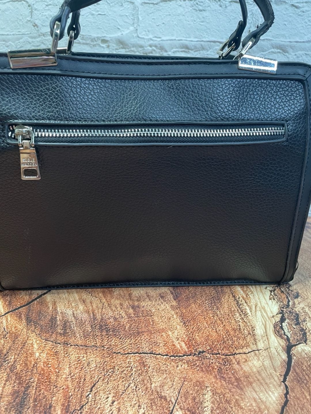 Steve Madden Bmateo Black Embossed Satchel Bag 6