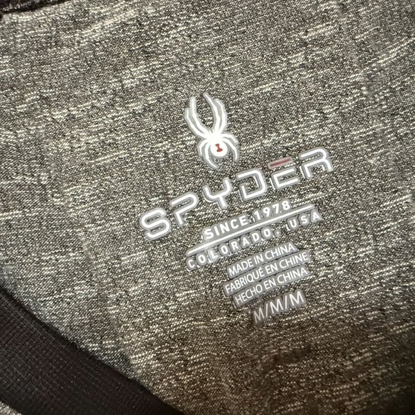 Spyder T-Shirt Size M Grey Pocket Short Sleeve Crewneck Top