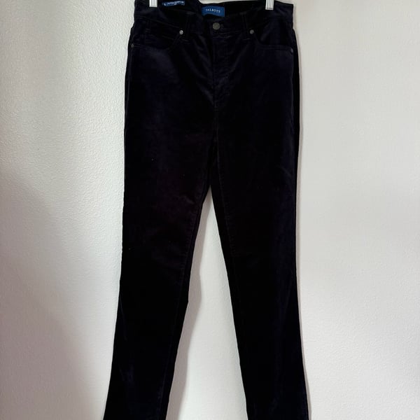 Talbots High-Waist Straight-Leg Pants Size 6L Black Corduroy