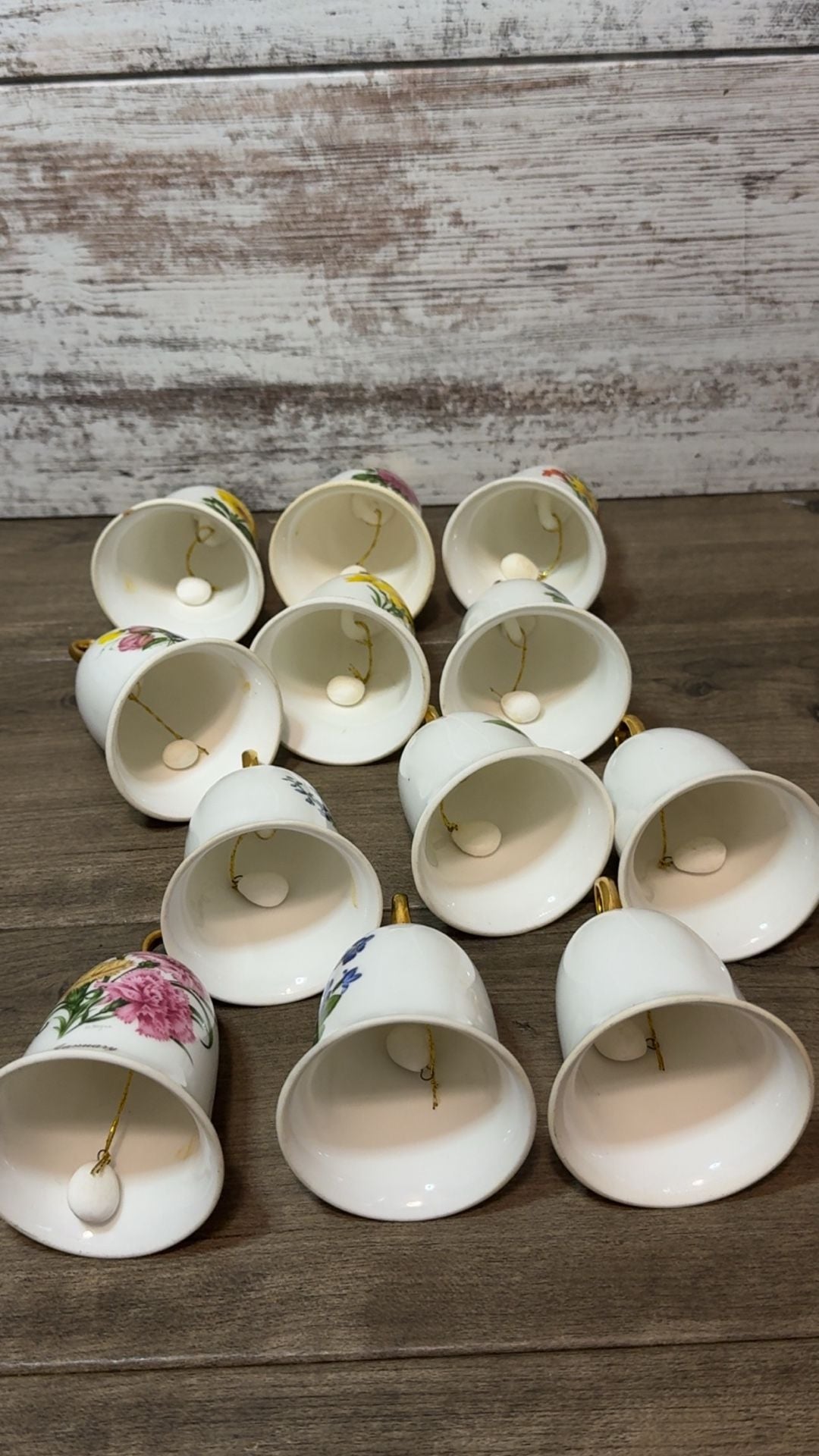 Complete 12-Piece Vintage D. Hague "Flower of the Month" Bone China Bell Collection (1981-1982) 2