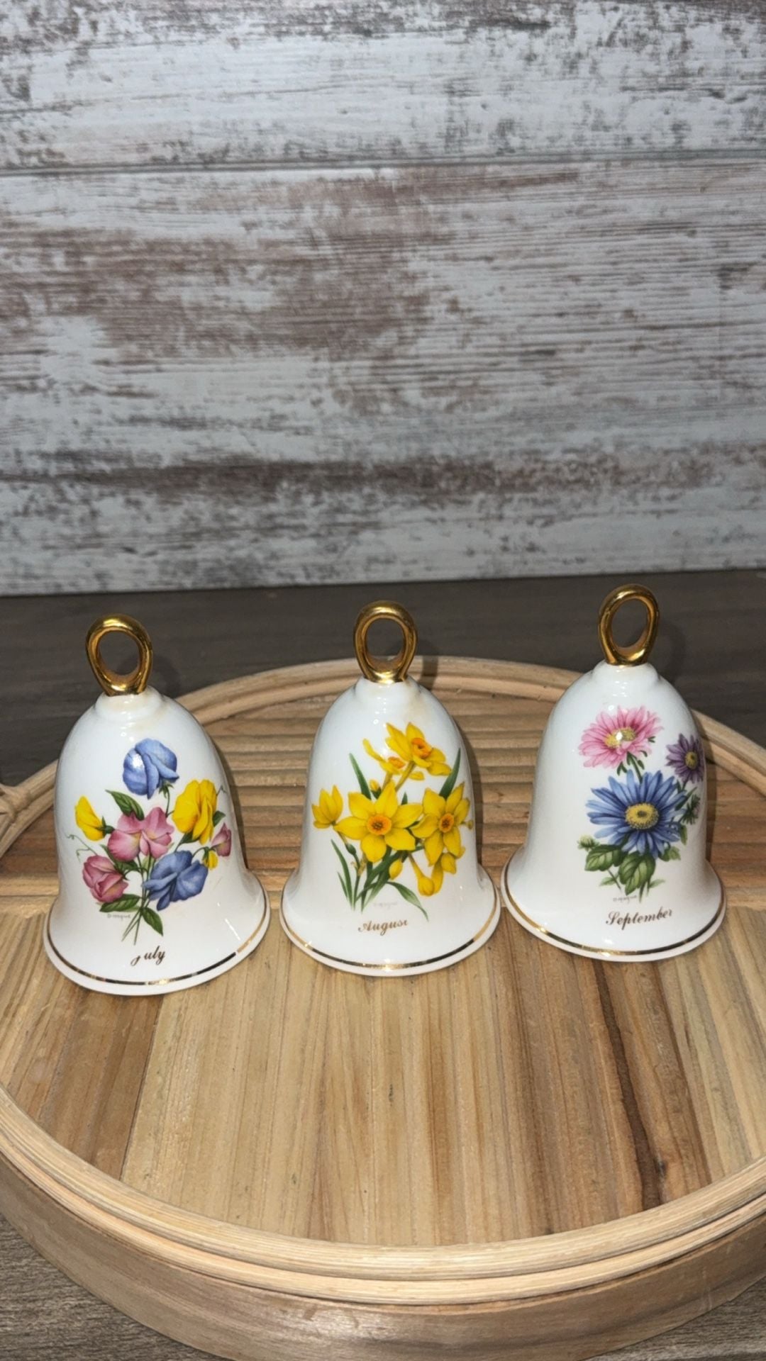 Complete 12-Piece Vintage D. Hague "Flower of the Month" Bone China Bell Collection (1981-1982) 5