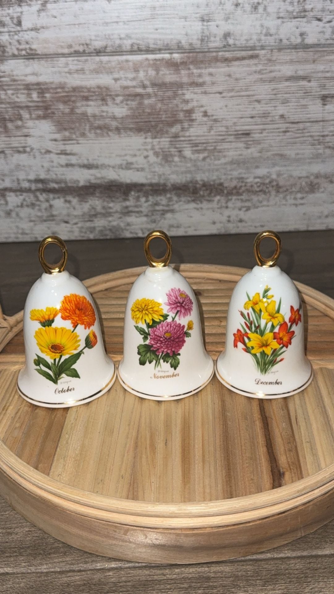 Complete 12-Piece Vintage D. Hague "Flower of the Month" Bone China Bell Collection (1981-1982) 8