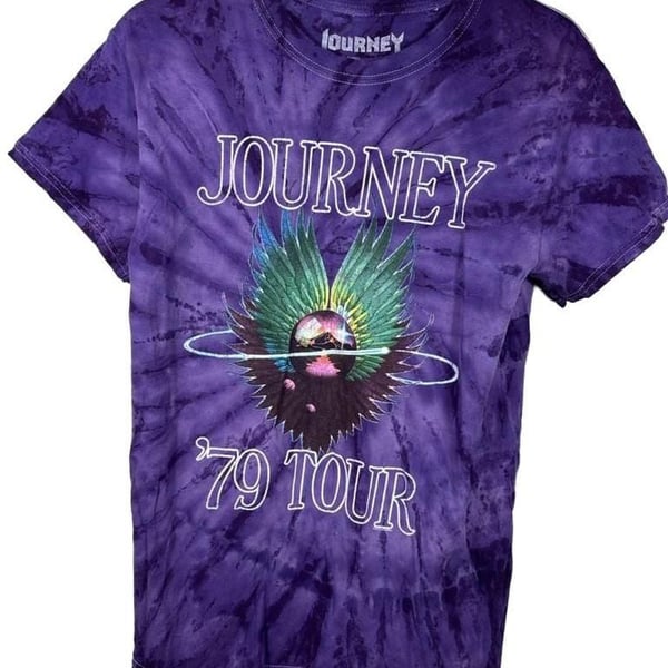 Journey 79 Tour T-Shirt Size S Purple Tie Dye Band Tee