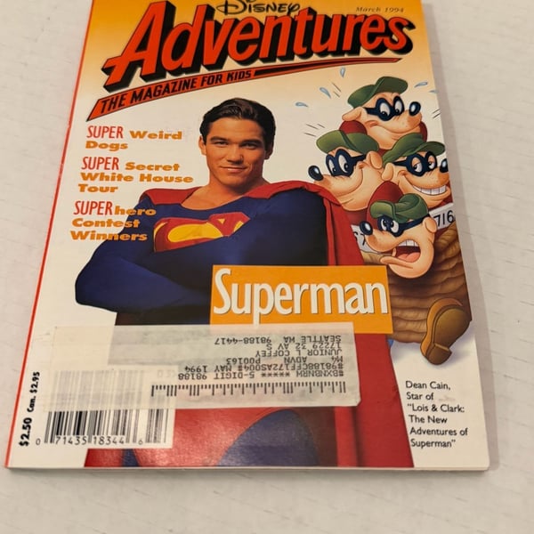 Disney Adventures Magazine March 1994 Superman Dean Cain