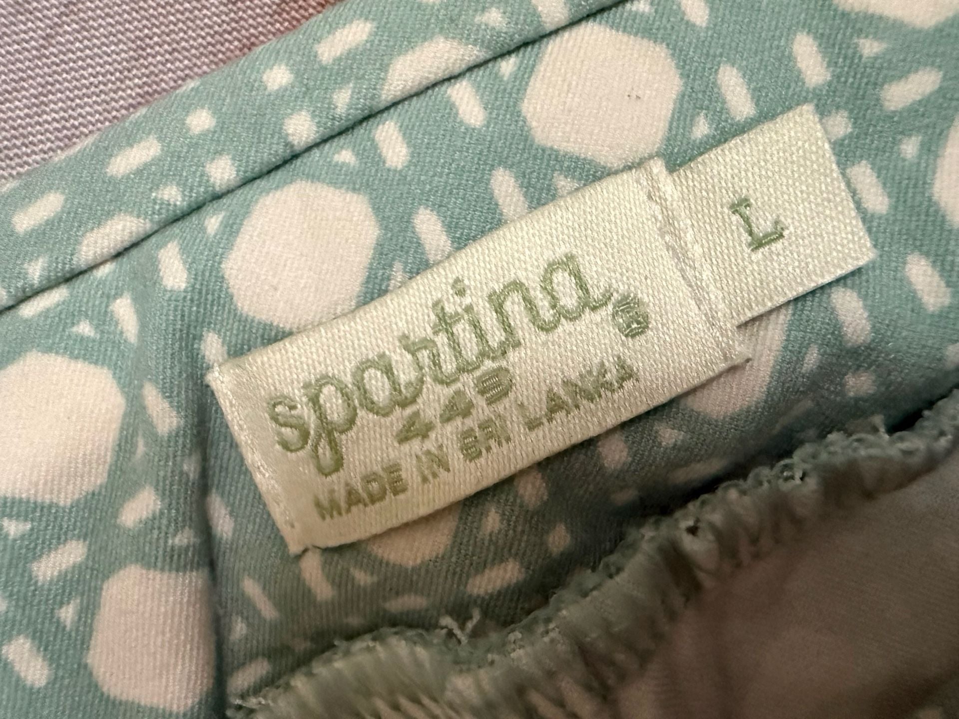 Spartina 449 Pants Size L Green Geometric Print Ankle Pants 2
