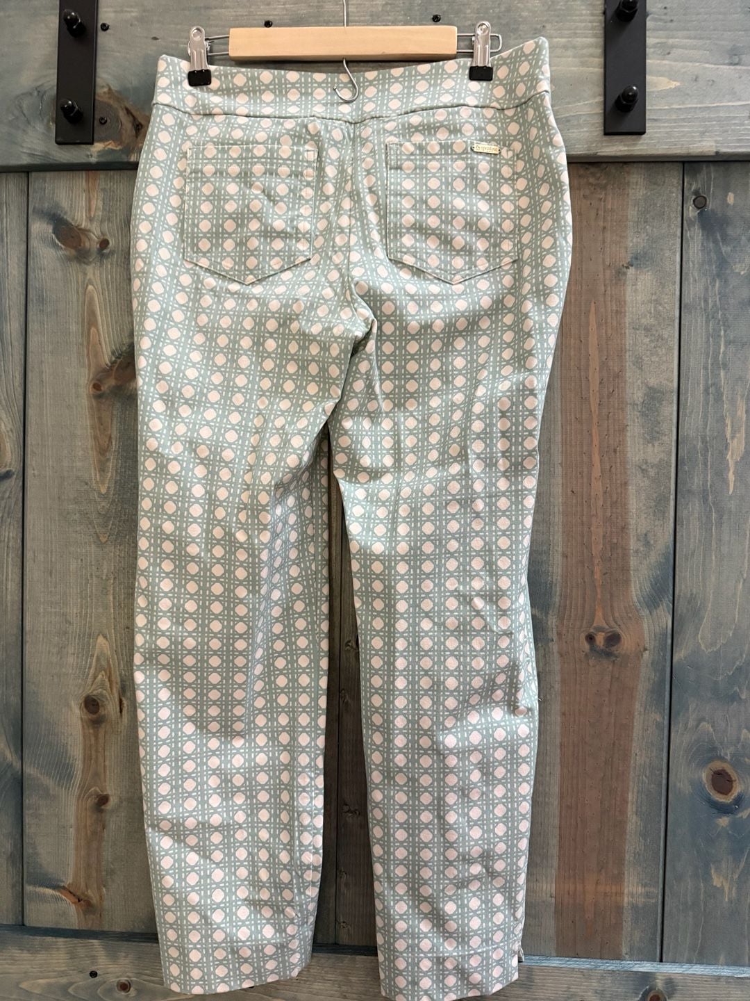 Spartina 449 Pants Size L Green Geometric Print Ankle Pants 5
