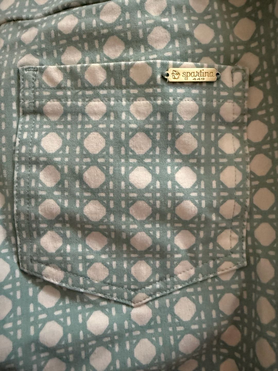 Spartina 449 Pants Size L Green Geometric Print Ankle Pants 8