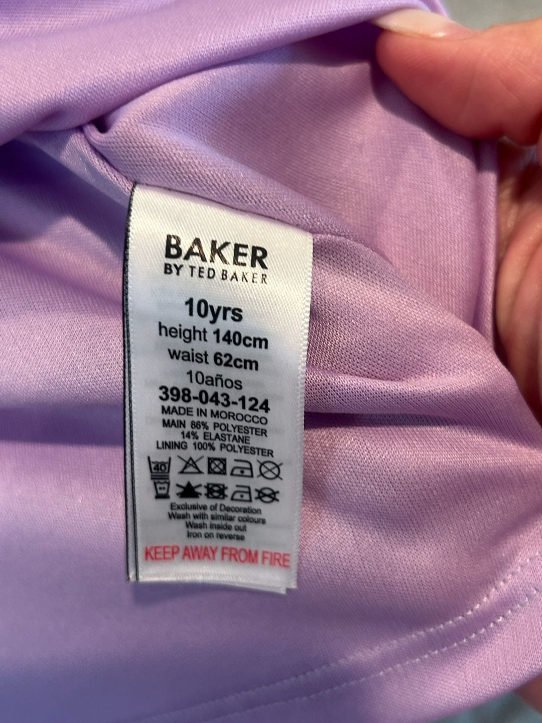 Baker By Ted Baker Embossed Scuba Dress Size 10yrs Lilac Purple 5