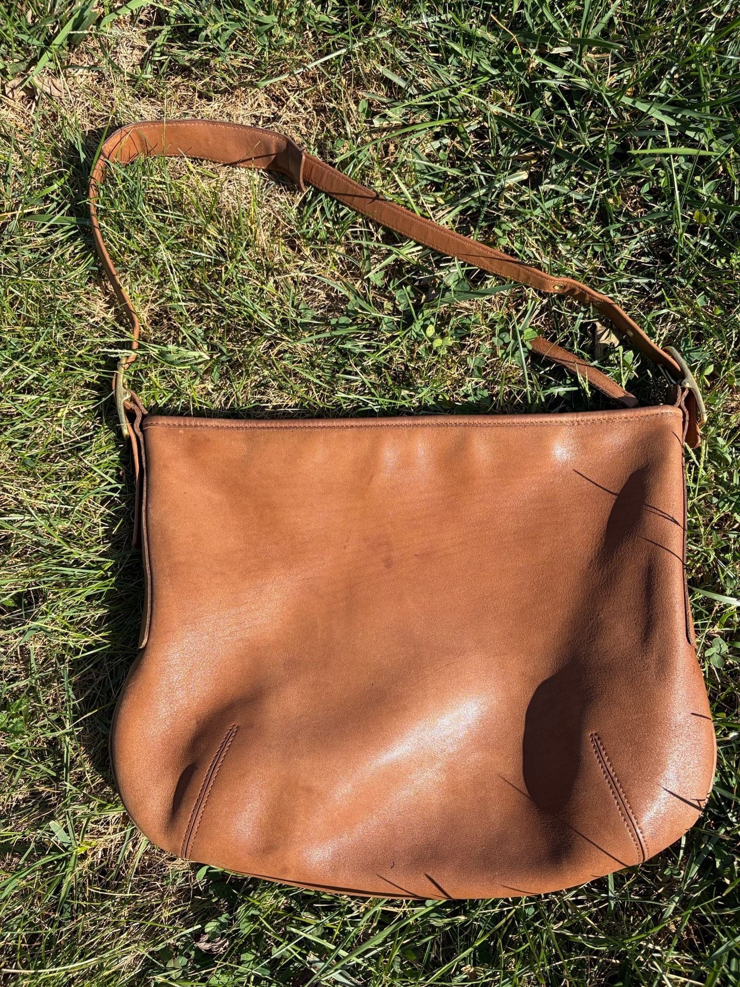 Vintage Coach Leather Hobo Shoulder Bag Brown Tan 3