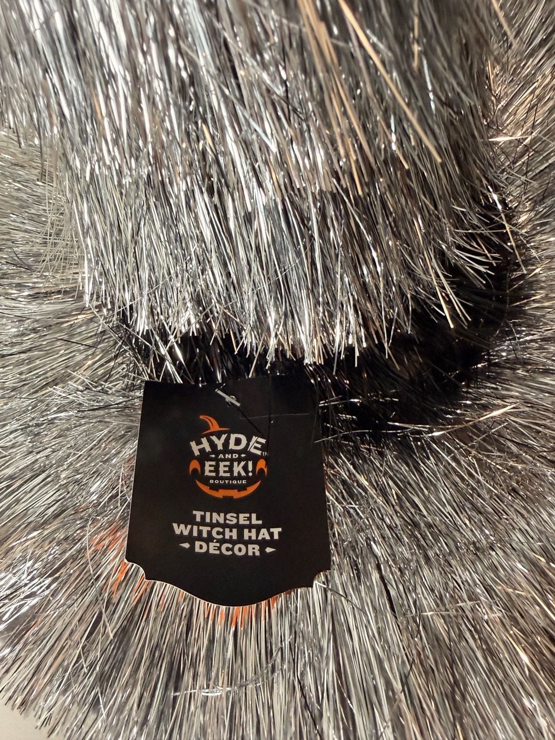 Hyde and Eek! Boutique Tinsel Witch Hat Décor Silver Halloween 1