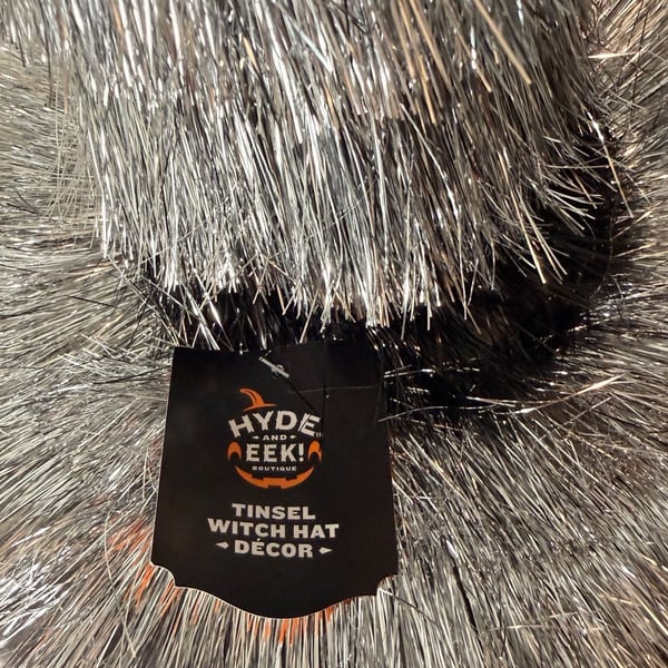 Hyde and Eek! Boutique Tinsel Witch Hat Décor Silver Halloween