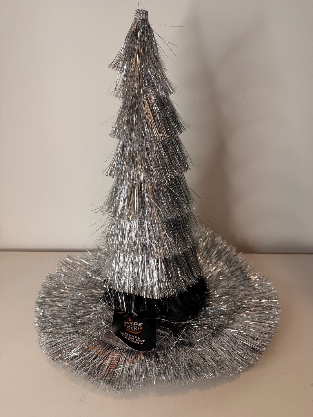 Hyde and Eek! Boutique Tinsel Witch Hat Décor Silver Halloween 2