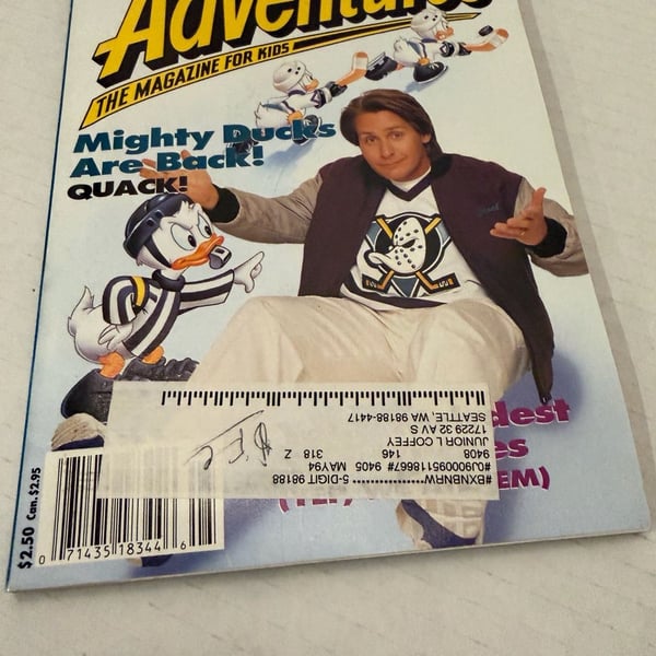Disney Adventures Magazine May 1994 Mighty Ducks Emilio Estevez