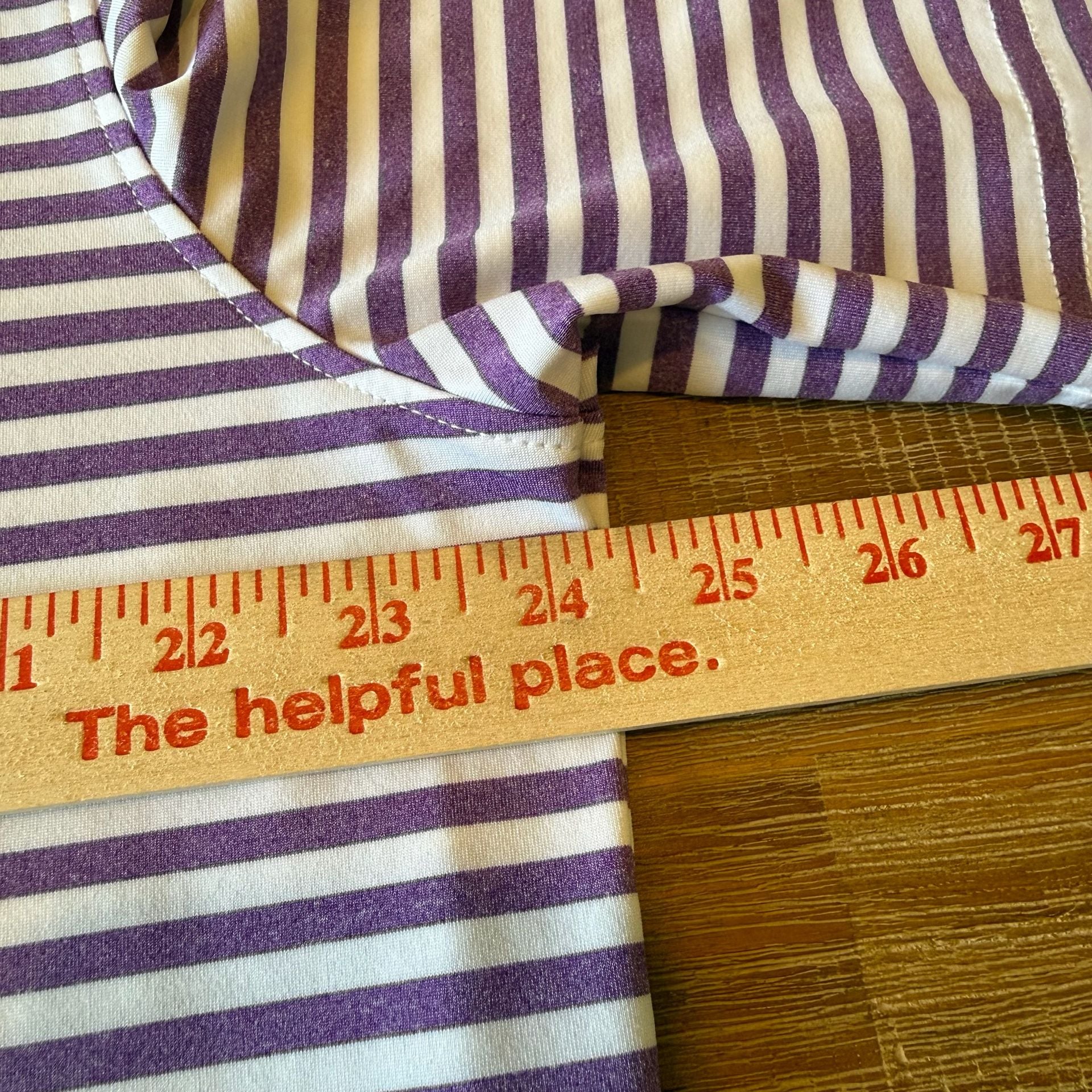 Stitch Golf Shirt Mens Large L Purple White Stripe Performance Polo Pine Tree 6