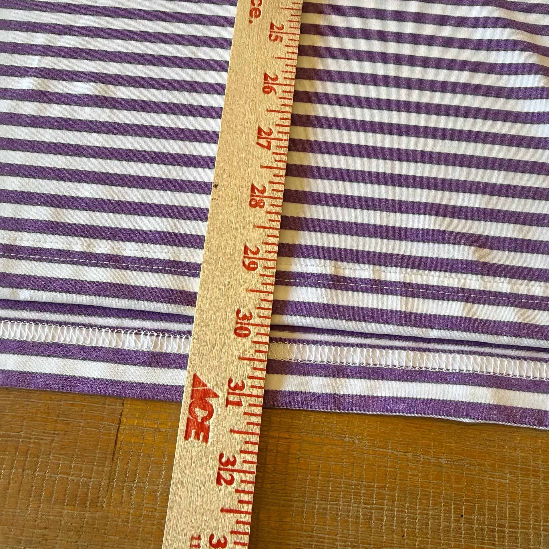 Stitch Golf Shirt Mens Large L Purple White Stripe Performance Polo Pine Tree 7
