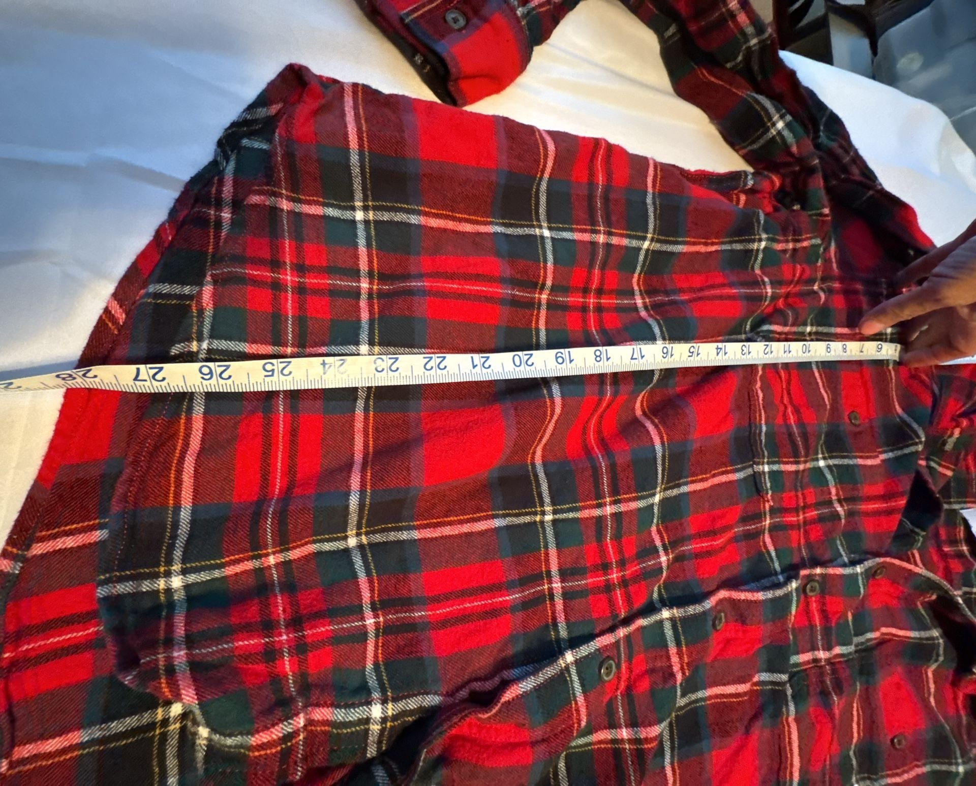Old Navy Flannel Shirt Size XXXL Red Black Plaid Long Sleeve Button-Down 5
