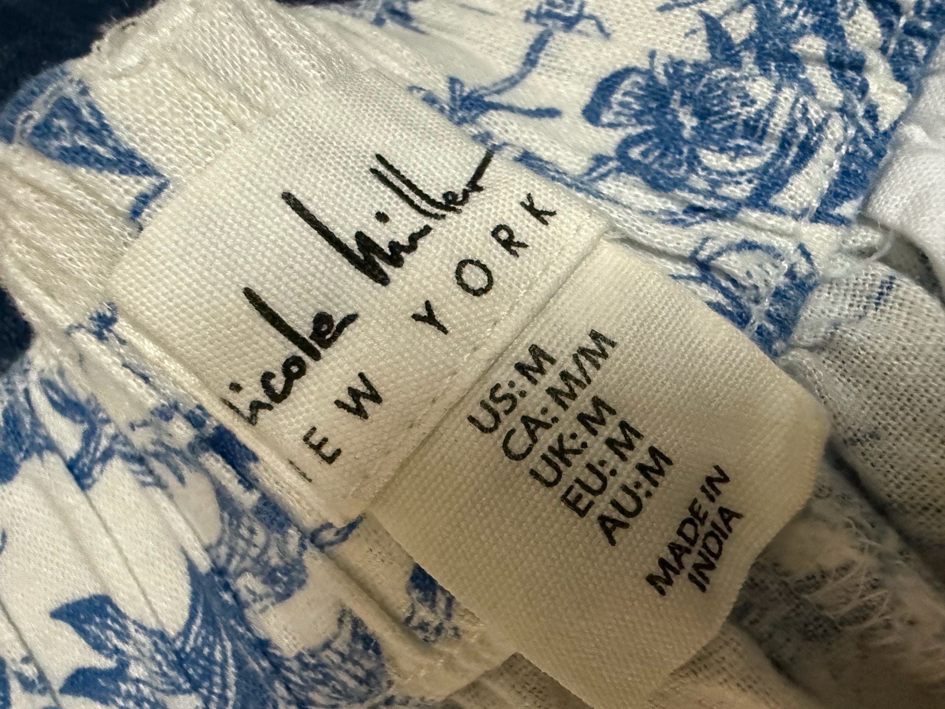 Nicole Miller New York Linen Blend Shorts Size M Blue Toile 1