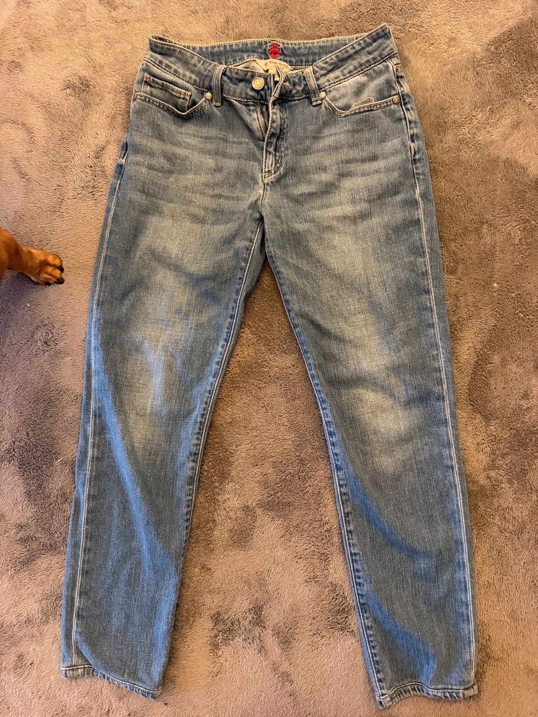 Brooks Brothers Red Fleece Jeans Size 0 Light Wash Denim Slim Fit 4