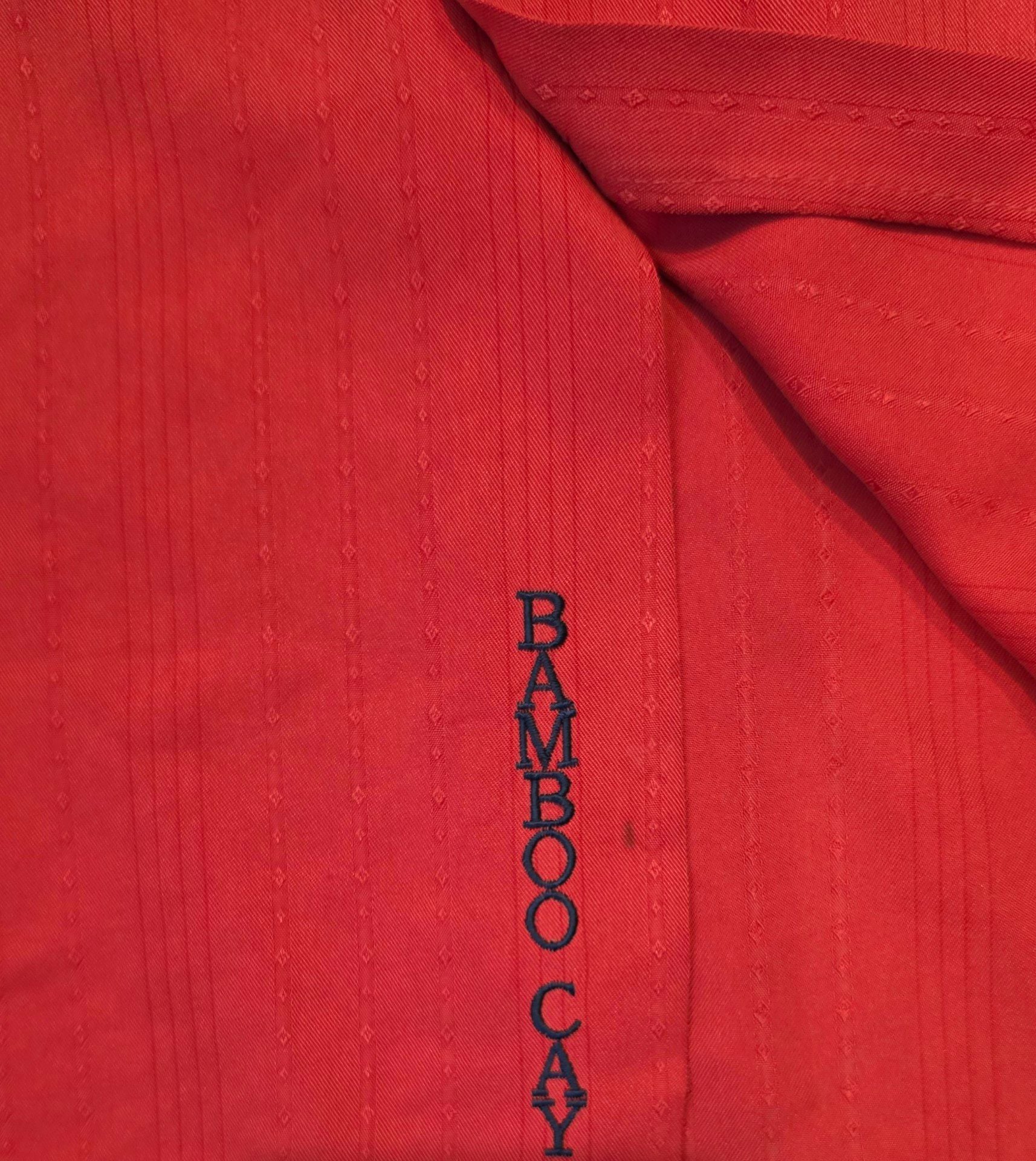 Vintage Bamboo Cay Dual Bamboo Embroidered Camp Shirt Size XL Red Short Sleeve 3
