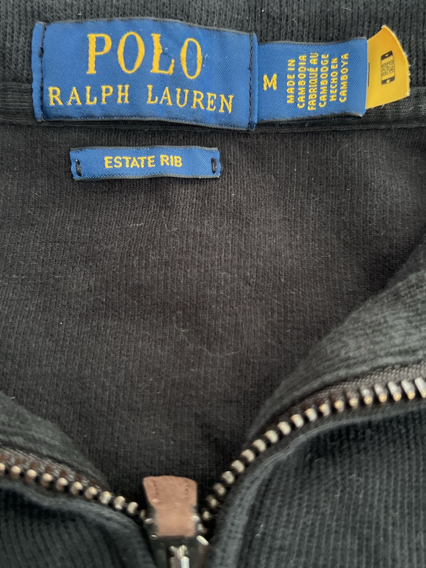 Polo Ralph Lauren Estate Rib Quarter-Zip Pullover Size M Black 4