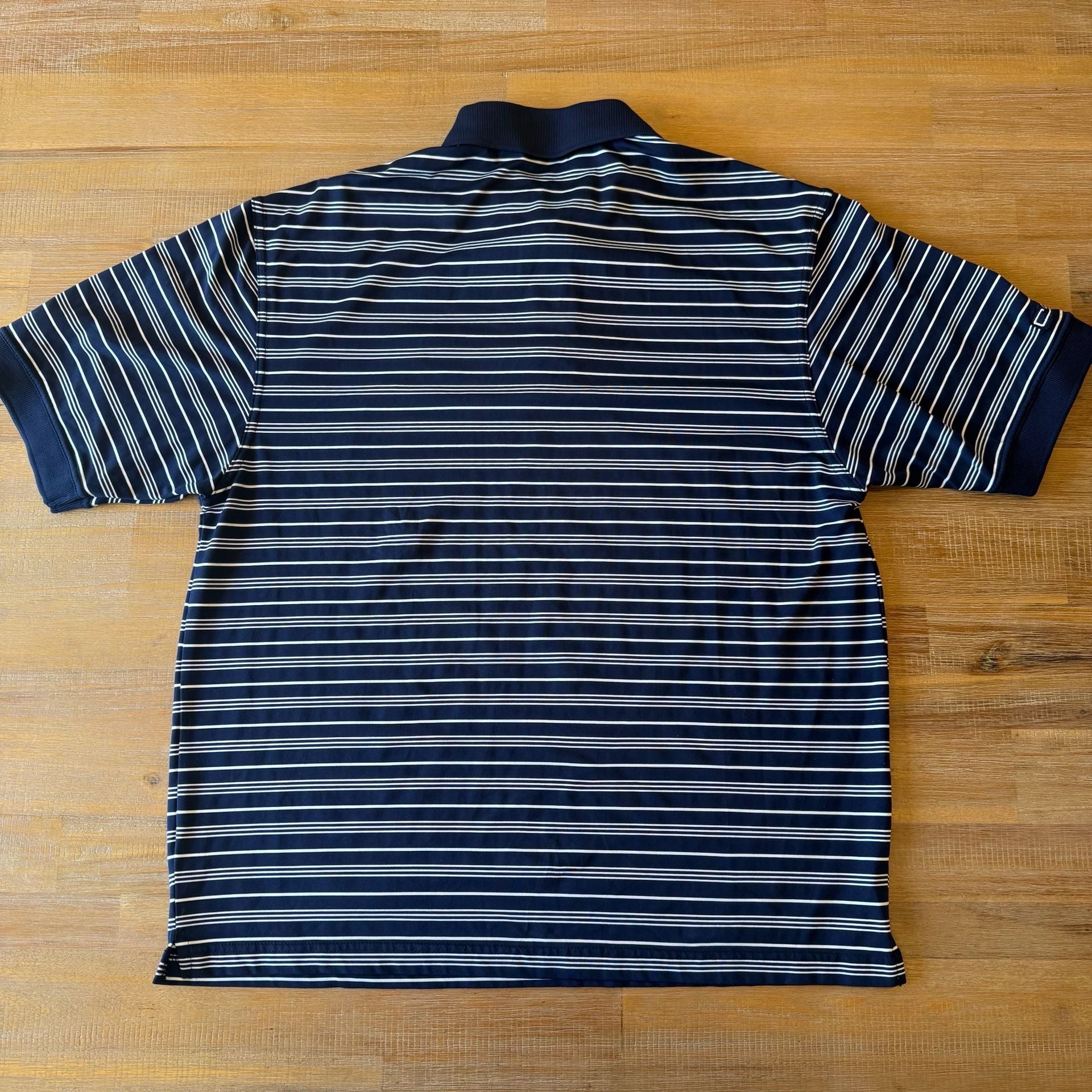 Georgia Bulldogs Polo Shirt Mens M Crable ZTEK Navy Blue White Striped NCAA UGA 3