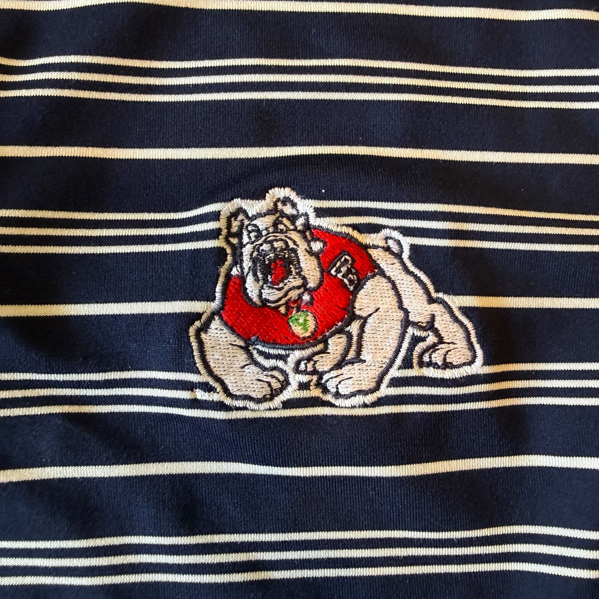 Georgia Bulldogs Polo Shirt Mens M Crable ZTEK Navy Blue White Striped NCAA UGA 8