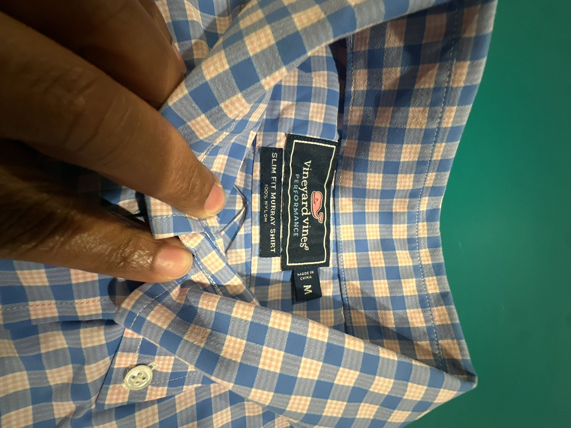 Vineyard Vines Slim Fit Murray Shirt Size M Blue Plaid 4