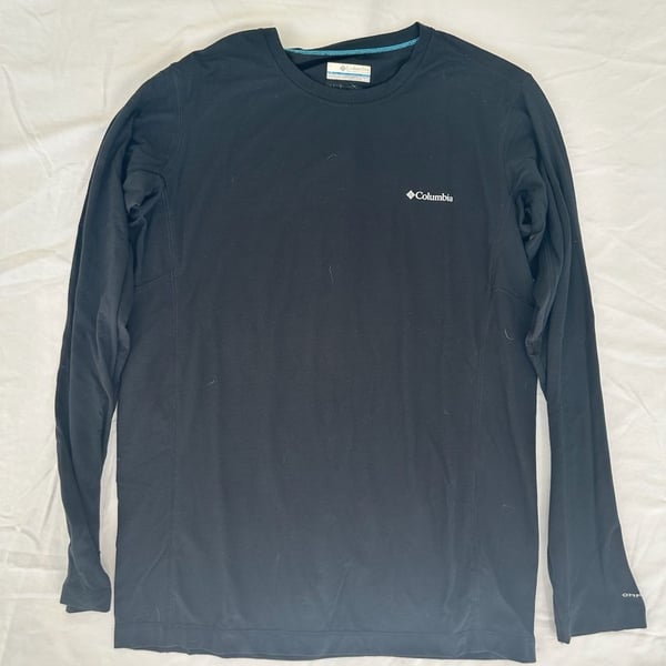 Columbia Omni-Wick Long Sleeve Crew Shirt Size M Black