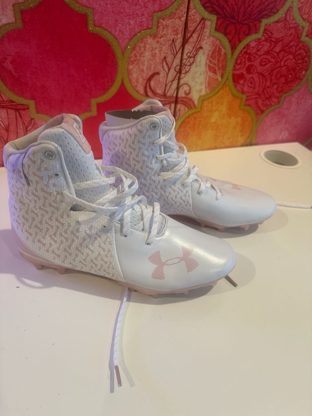 Brand New Under Armour Cleats White Rose Gold (woman’s 8) 2