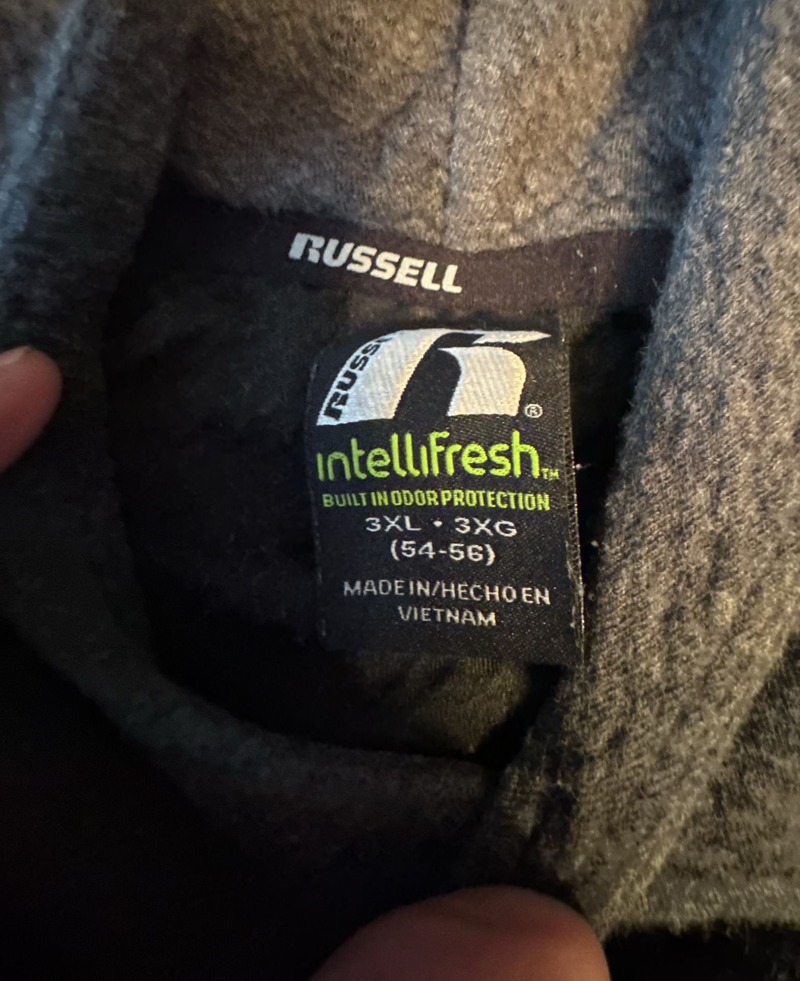 Russell IntelliFresh Hoodie Size 3XL Grey Pullover Sweatshirt 3