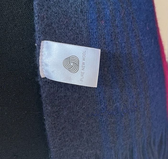 Paul Smith Multi Stripe Scarf Navy Blue Fringe 3