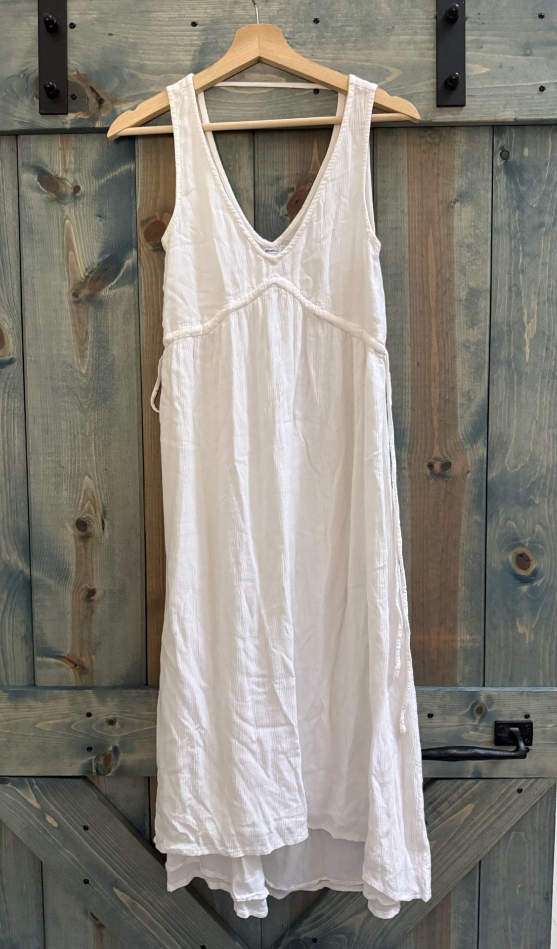 O'Neill Maxi Dress Size XS White V-Neck Sleeveless Crinkle Gauze Summer 3