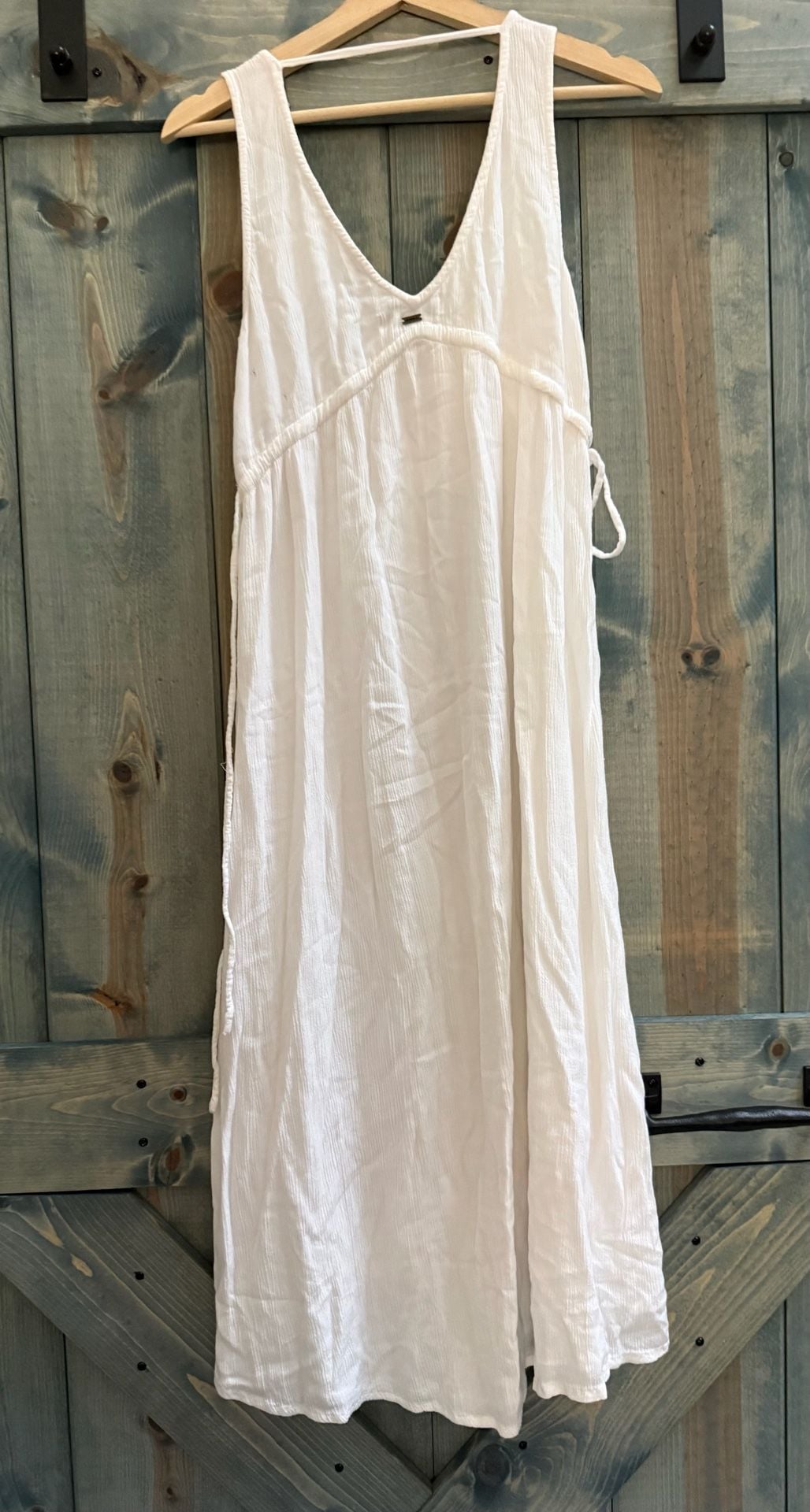 O'Neill Maxi Dress Size XS White V-Neck Sleeveless Crinkle Gauze Summer 5