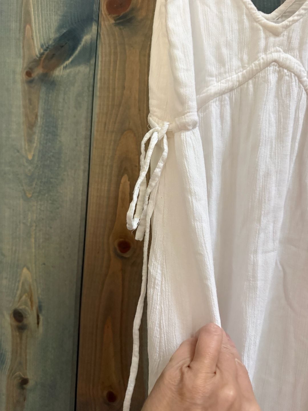 O'Neill Maxi Dress Size XS White V-Neck Sleeveless Crinkle Gauze Summer 7