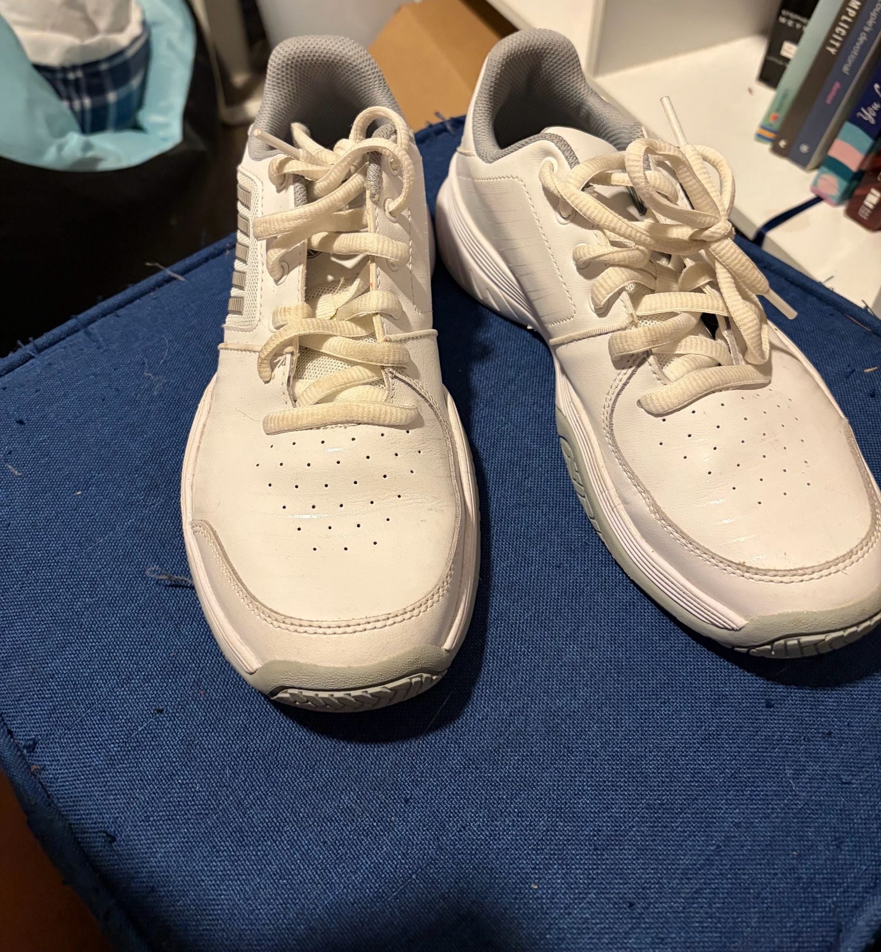 K-Swiss Bigshot Light 3 Tennis Shoes White Silver 6