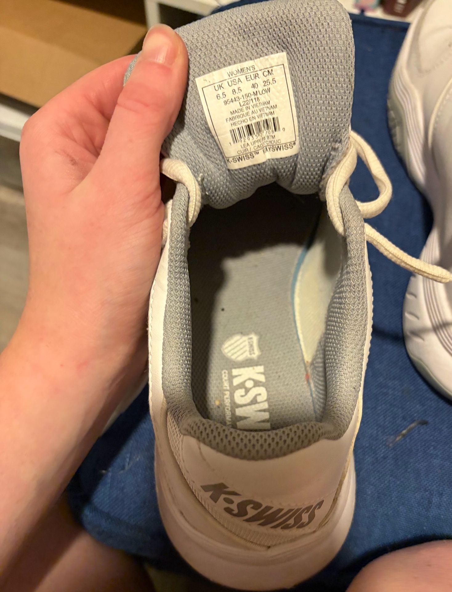 K-Swiss Bigshot Light 3 Tennis Shoes White Silver 9