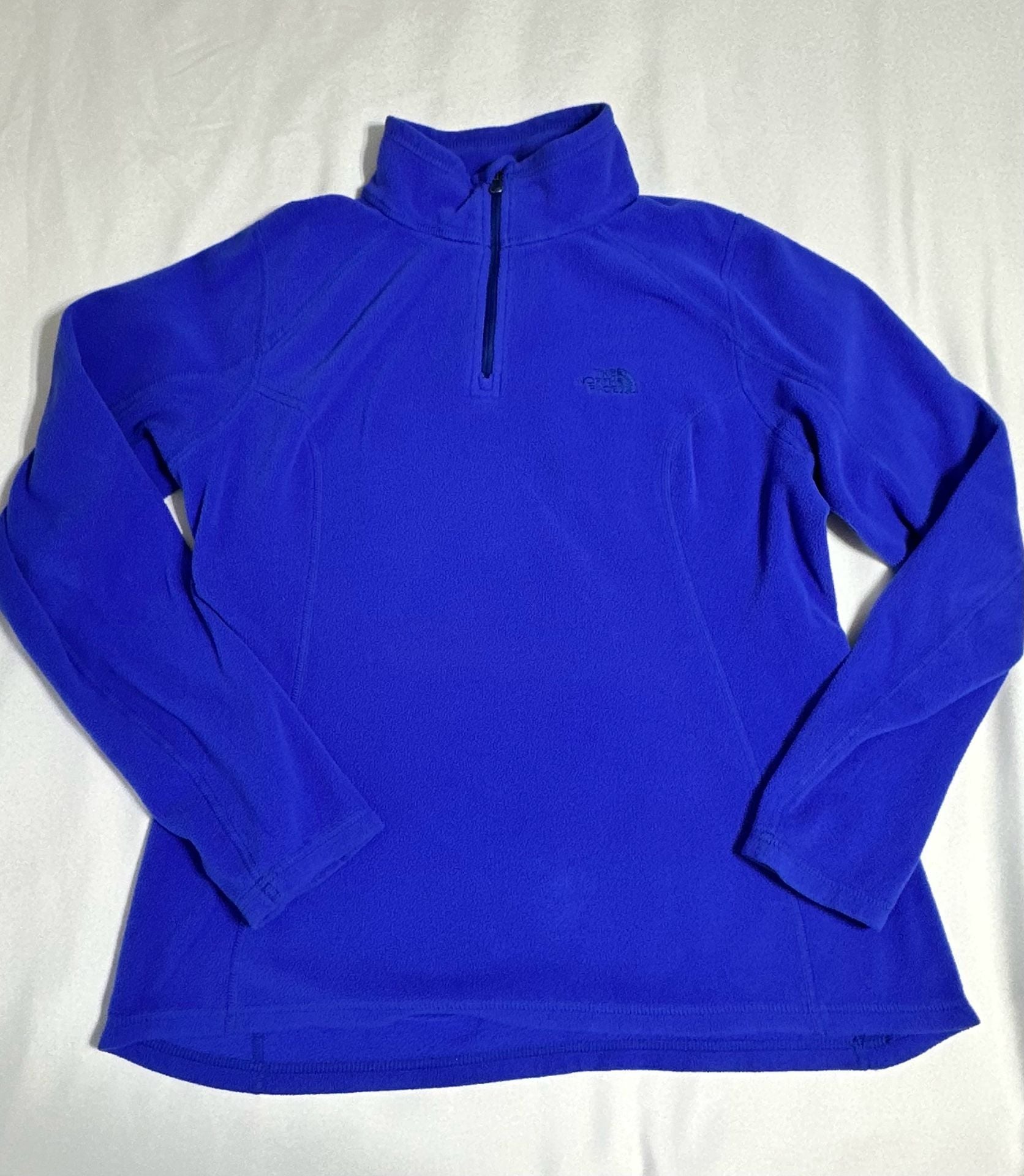 The North Face Fleece Pullover Size Womens M Blue 1/4 Zip 2