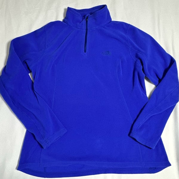 The North Face Fleece Pullover Size Womens M Blue 1/4 Zip