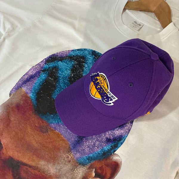 Adidas Los Angeles Lakers Hat Purple Strapback Adjustable