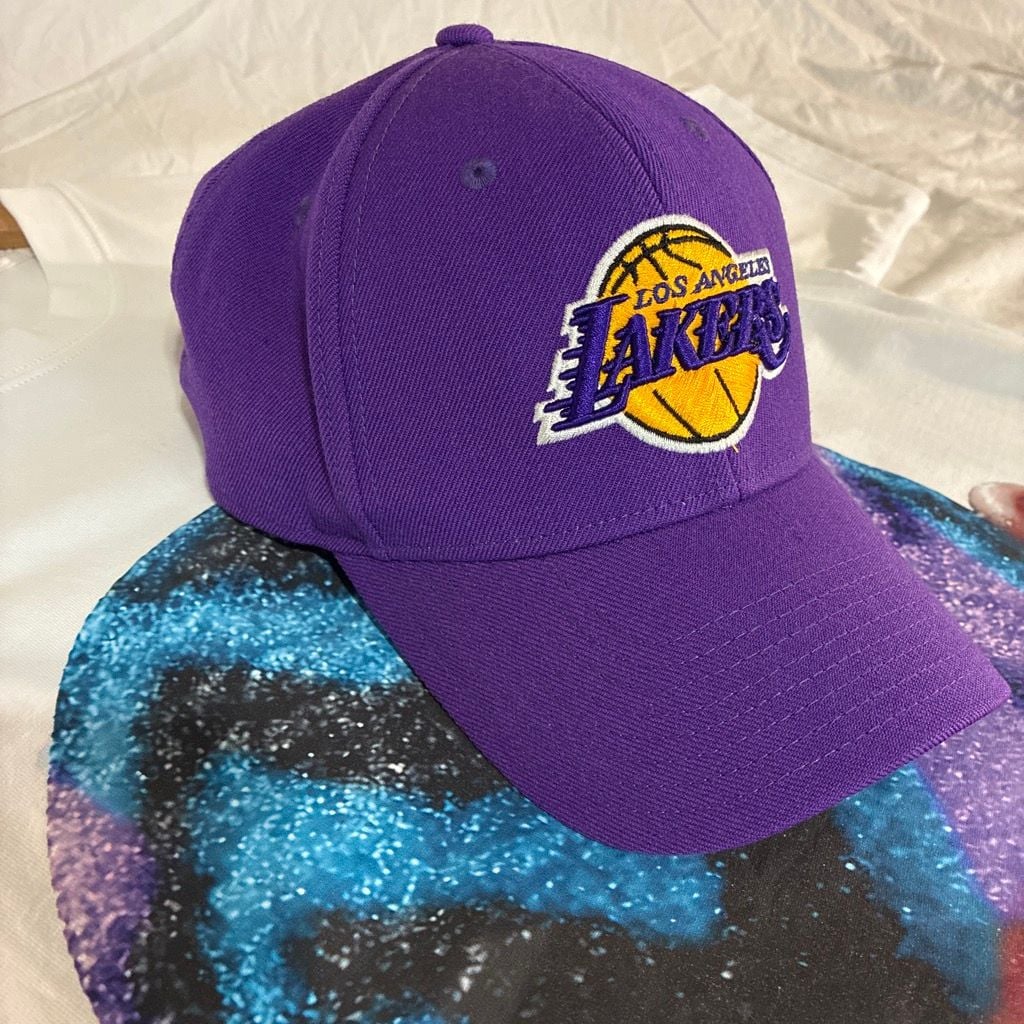 Adidas Los Angeles Lakers Hat Purple Strapback Adjustable 4