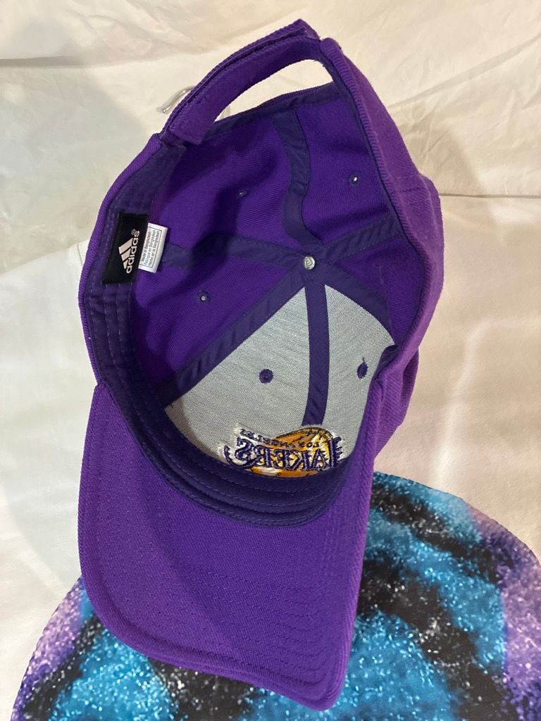 Adidas Los Angeles Lakers Hat Purple Strapback Adjustable 6