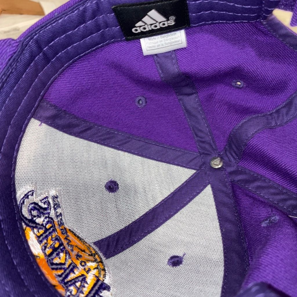 Adidas Los Angeles Lakers Hat Purple Strapback Adjustable 7