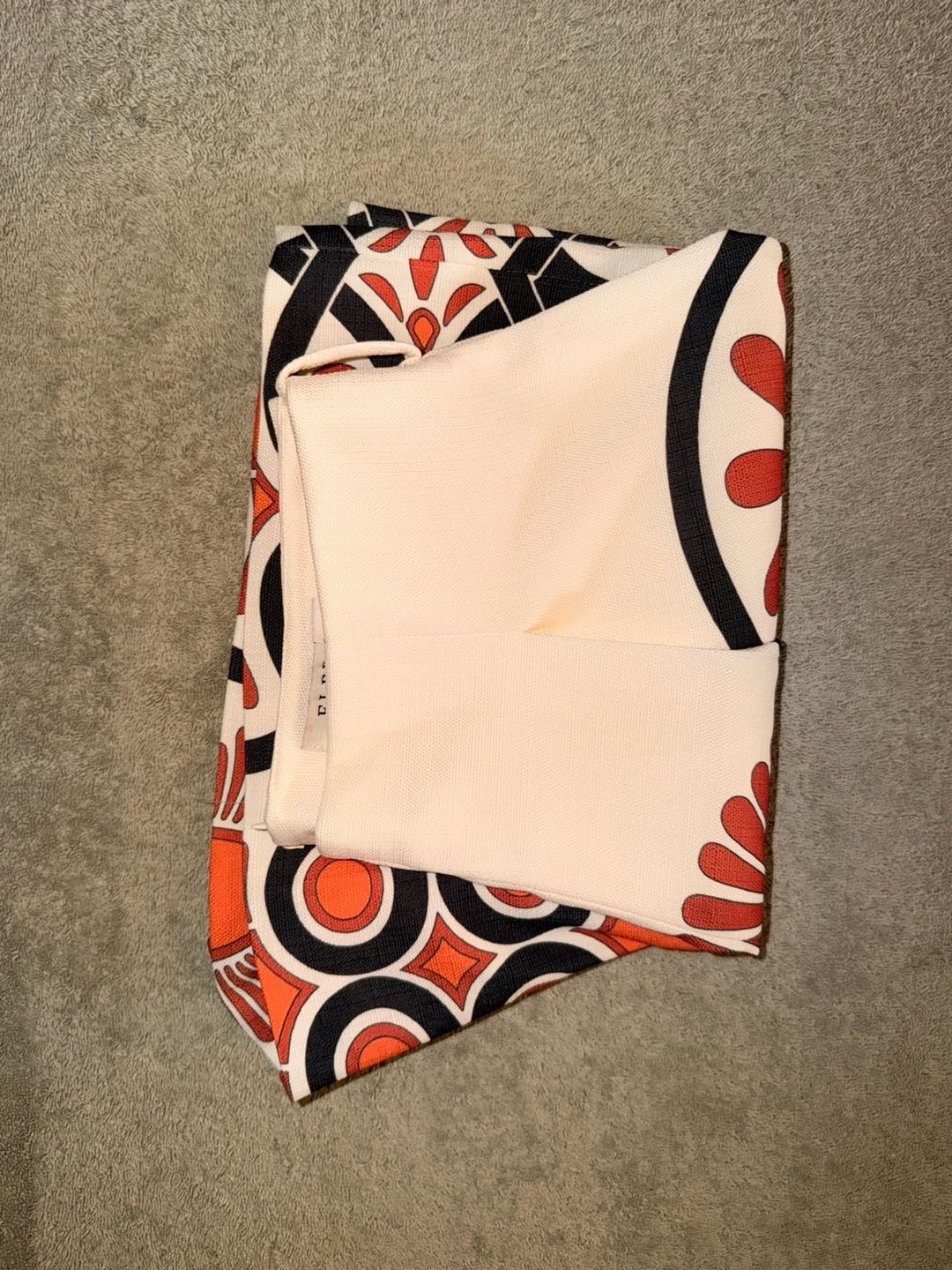 Elppis Printed Shorts Size L Orange Black White Retro Pattern 7