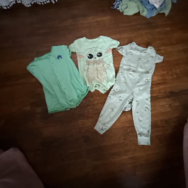 Baby Boys Green Rompers And Bodysuit Set