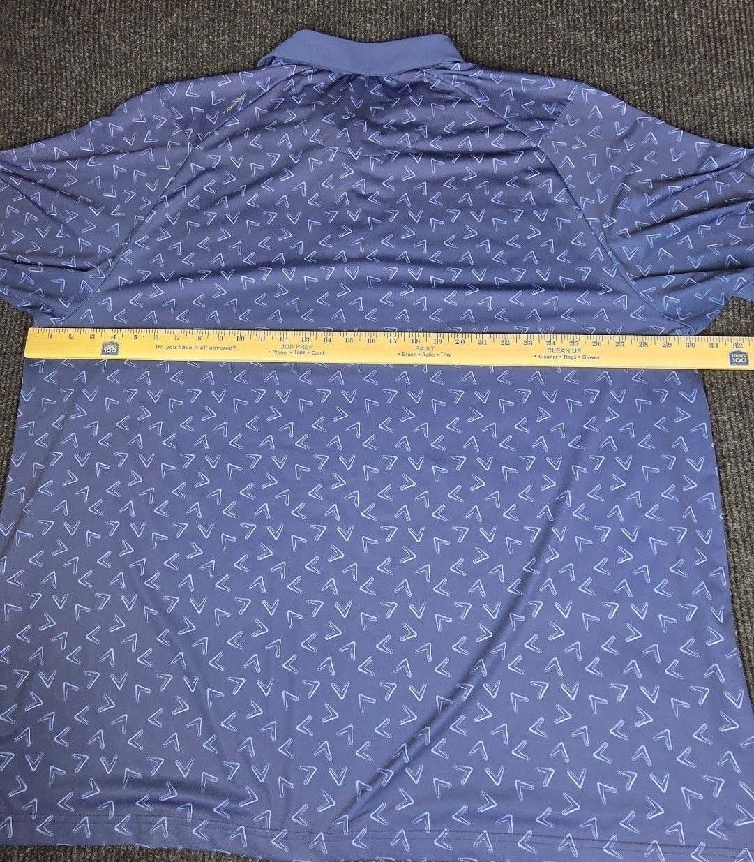 Callaway Golf Polo Shirt Size 3XLT Blue Chevron Print Short Sleeve 8
