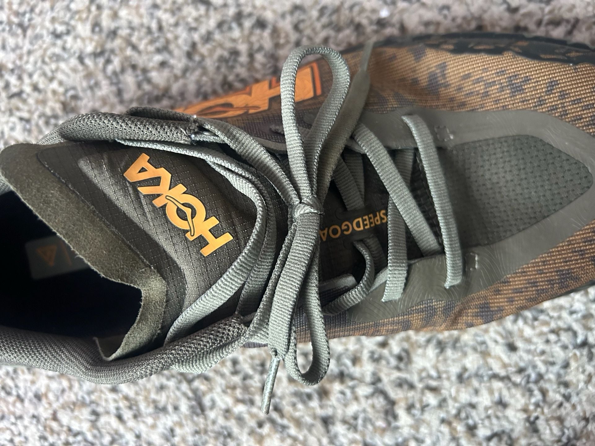 Hoka Speedgoat Antique Olive Squash Trail Running Shoes 8