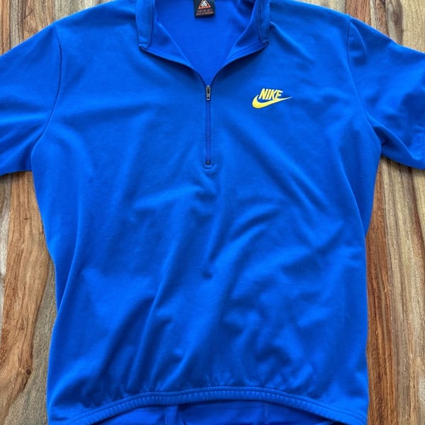 Vintage Nike ACG Cycling Jersey Size M Blue Half Zip